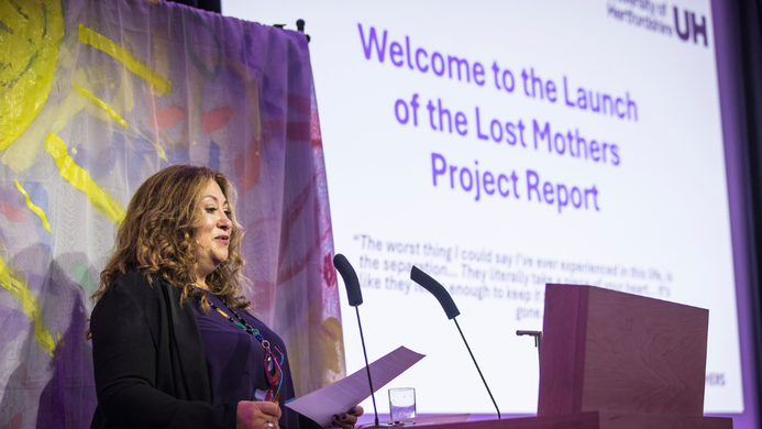 Dr laura abbott presenting research findings