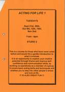 Clean Break Education Courses - Acting For Life 1, Sept-Dec 1999