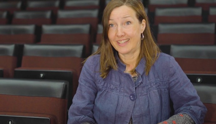 a photo of Deborah Bruce in a theatre