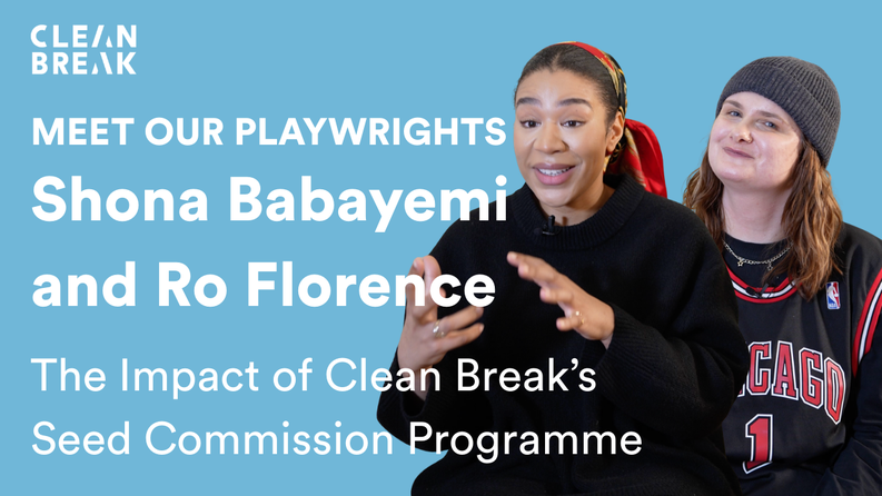 Shona Babayemi and Ro Florence on a blue background