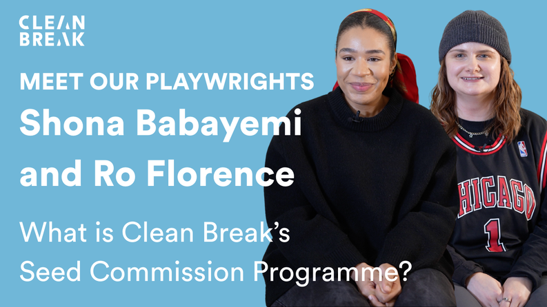 Ro and Shona smiling with a blue background