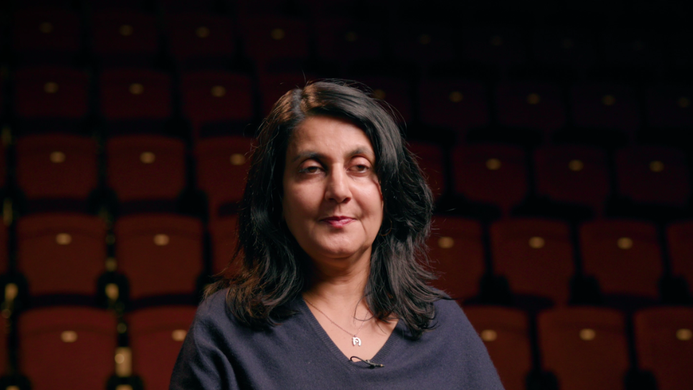Gurpreet Kaur Bhatti sat in a theatre