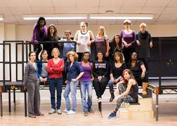 The cast in rehearsals for Julius Caesar at Donmar Warehouse, 2012. Photo Helen Maybanks