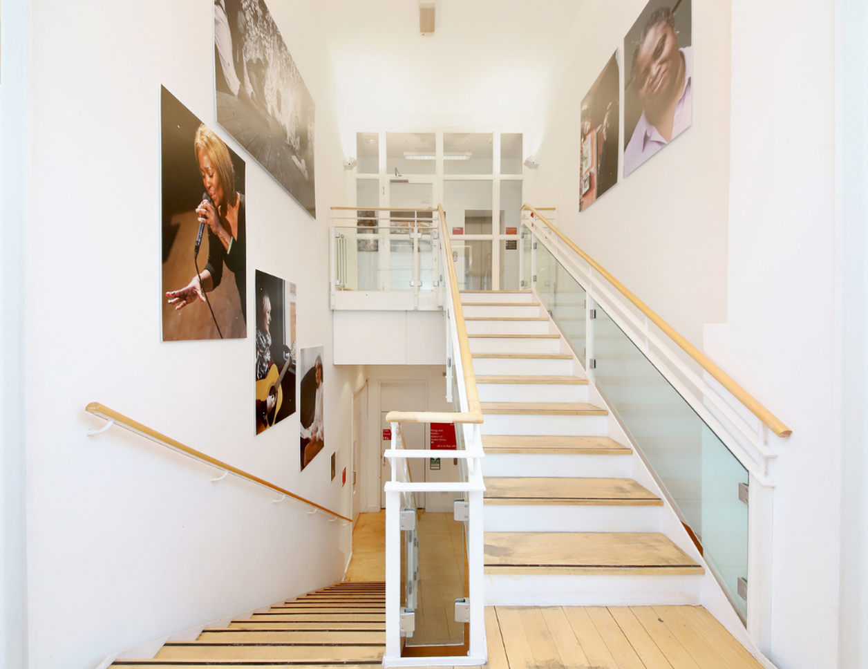 a photo of the stairwell at Clean break