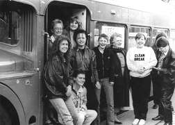 Clean Break Theatre Company with the Mayor of Camden outside HMP Holloway, 1986