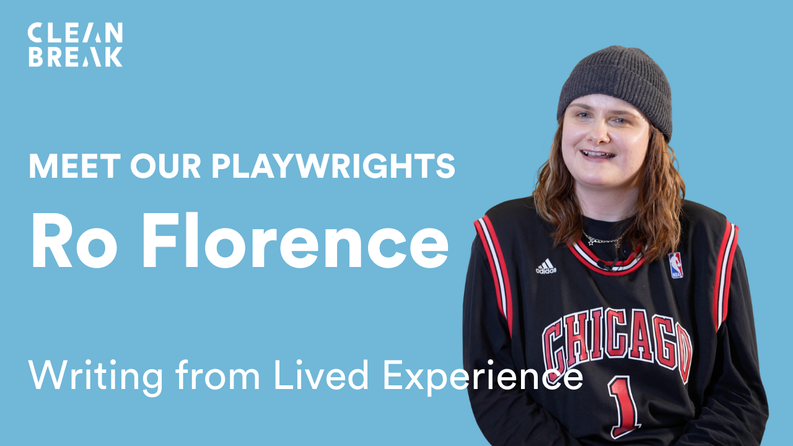 Ro Florence on a blue background