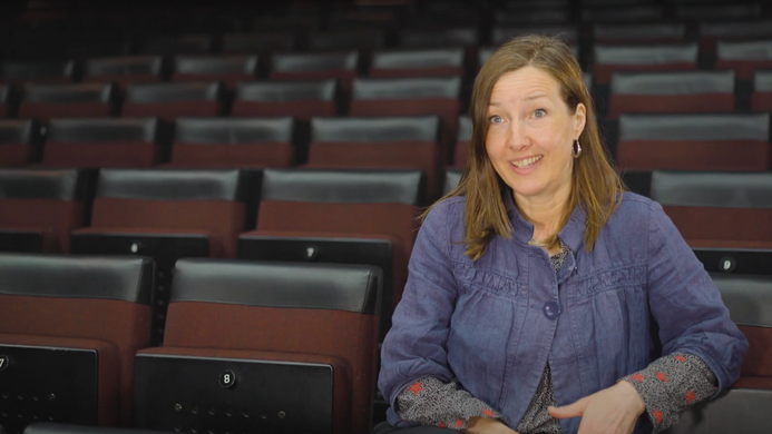 a photo of Deborah Bruce in a theatre
