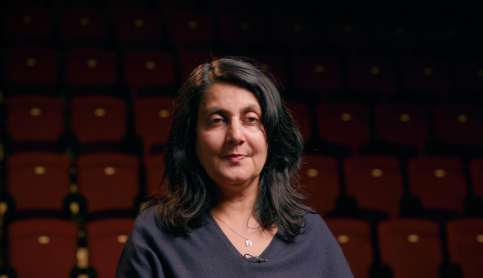 Gurpreet Kaur Bhatti sat in a theatre