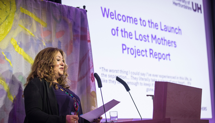 Dr laura abbott presenting research findings