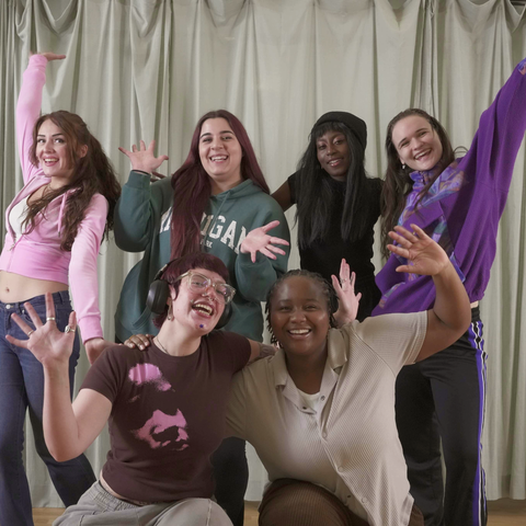 Young Company Members pictured left to right: (back row first): Rebecca, Cheyanne, Ferah, Becki / (front row) K and Myles. Not pictured - Lu, Alisha and Young Company Member X.