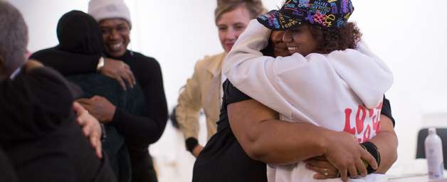 two women hugging