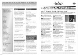 Clean Break Newsletter No.1, 1996