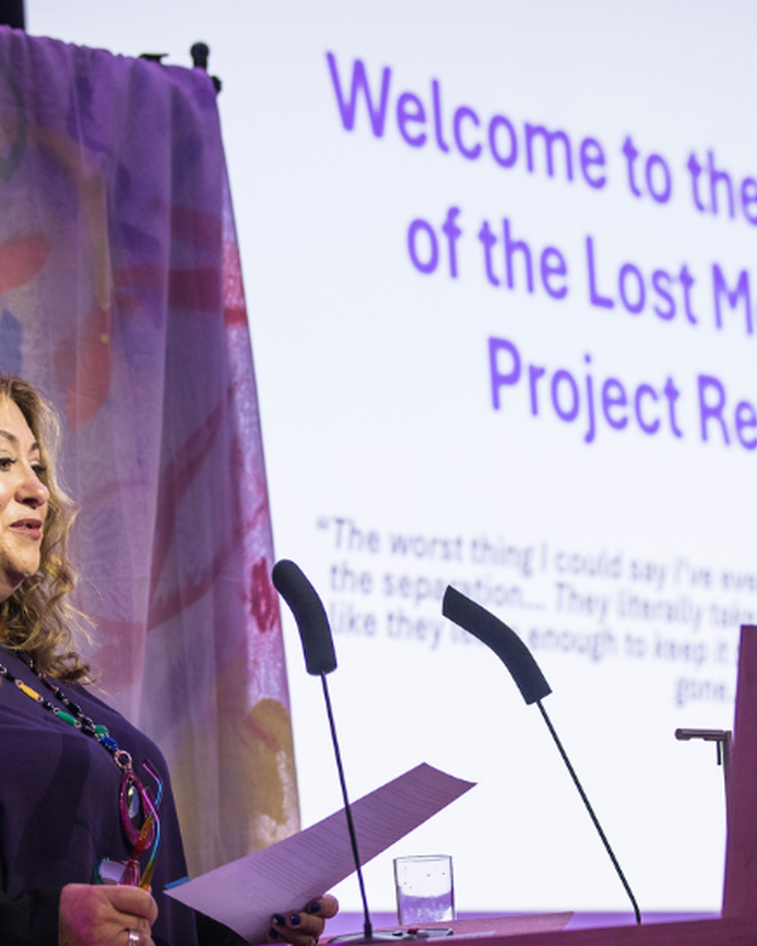 Dr laura abbott presenting research findings