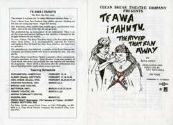 Te Awa I Tahutu (The River That Ran Away) Flyer, 1988