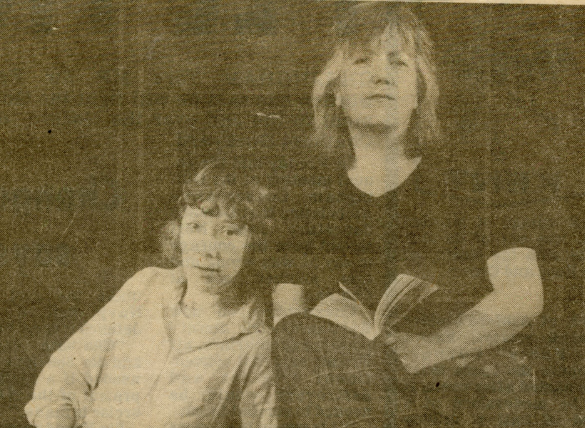 Newspaper photo of Jacqueline Holborough and Jenny Hicks, 1980s 